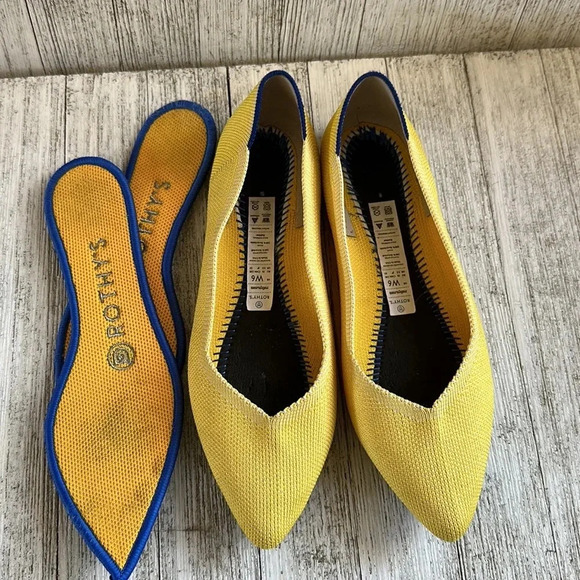 Rothy’s The Point Flat Sunflower Yellow Size 6 - Picture 7 of 10